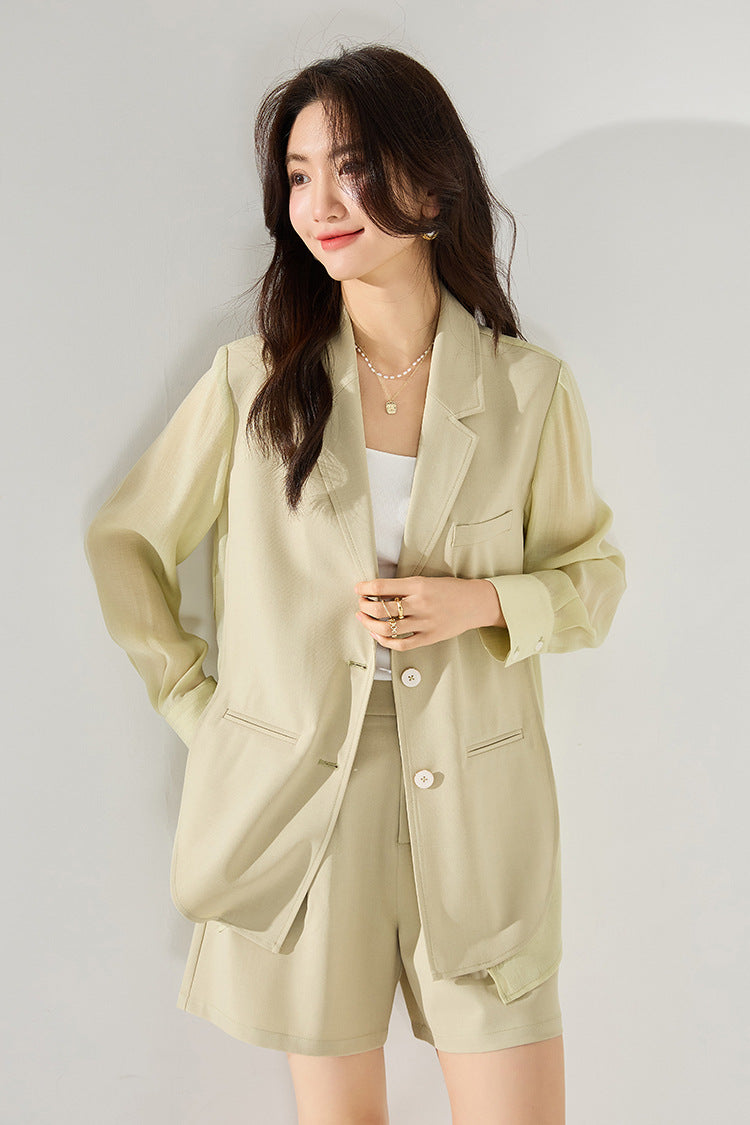 Yeşil İnce Kumaşlı Baharlık Tencel Takım