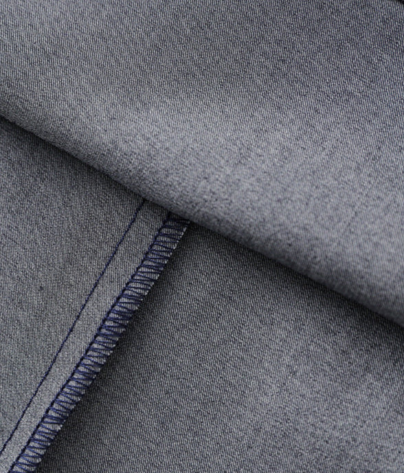 Slim Fit İpek Pamuk Denim Midi Elbise